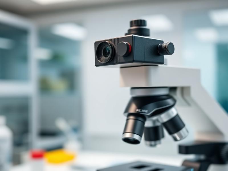 Camera captures the microscopy image